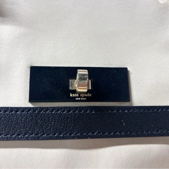 Kate Spade Auburn Place Cayton Satchel Bag Patent Cow Leather Cream and Black - Picture 4 of 15